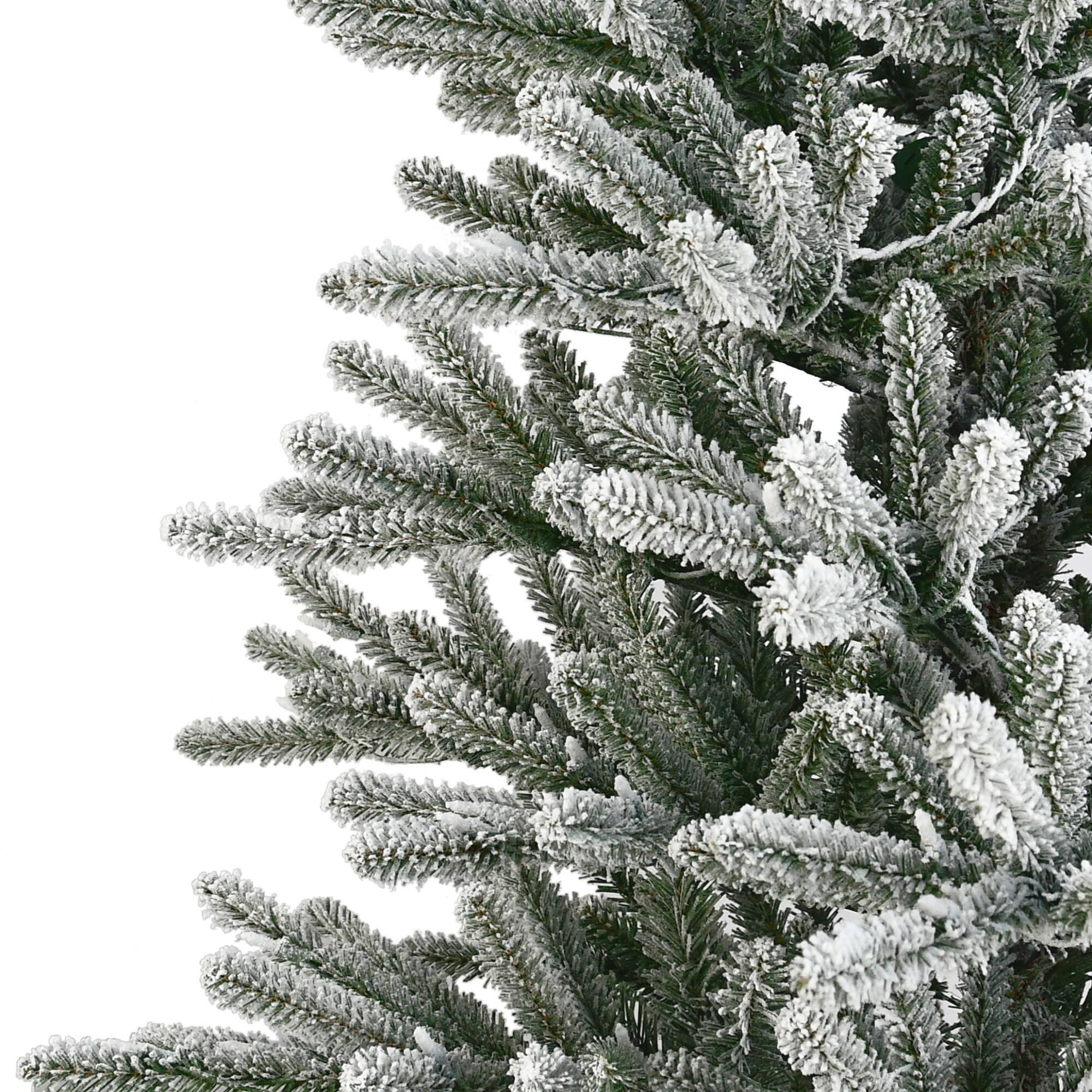 7.5ft. Pre-Lit Flocked Franklin Fir Artificial Christmas Tree, Clear LED Lights